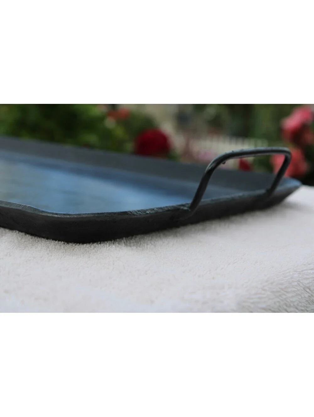 VTG Cast Iron Flat Griddle/Skillet 19.5x11.5 w/Handles Cleaned & Seasoned SMOOTH